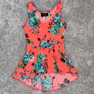 Floral print peplum top